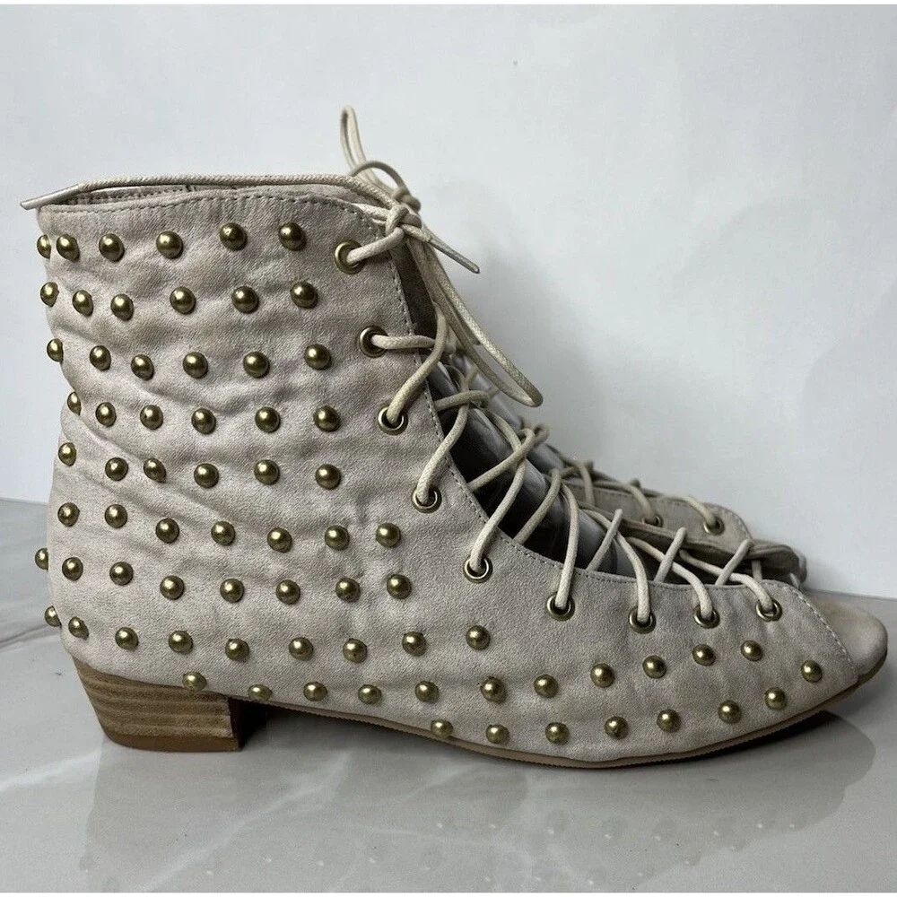 Mia Joy Joyfolie Big Girls Millani Booties Gilded Pebble Gold Sz 6 Youth